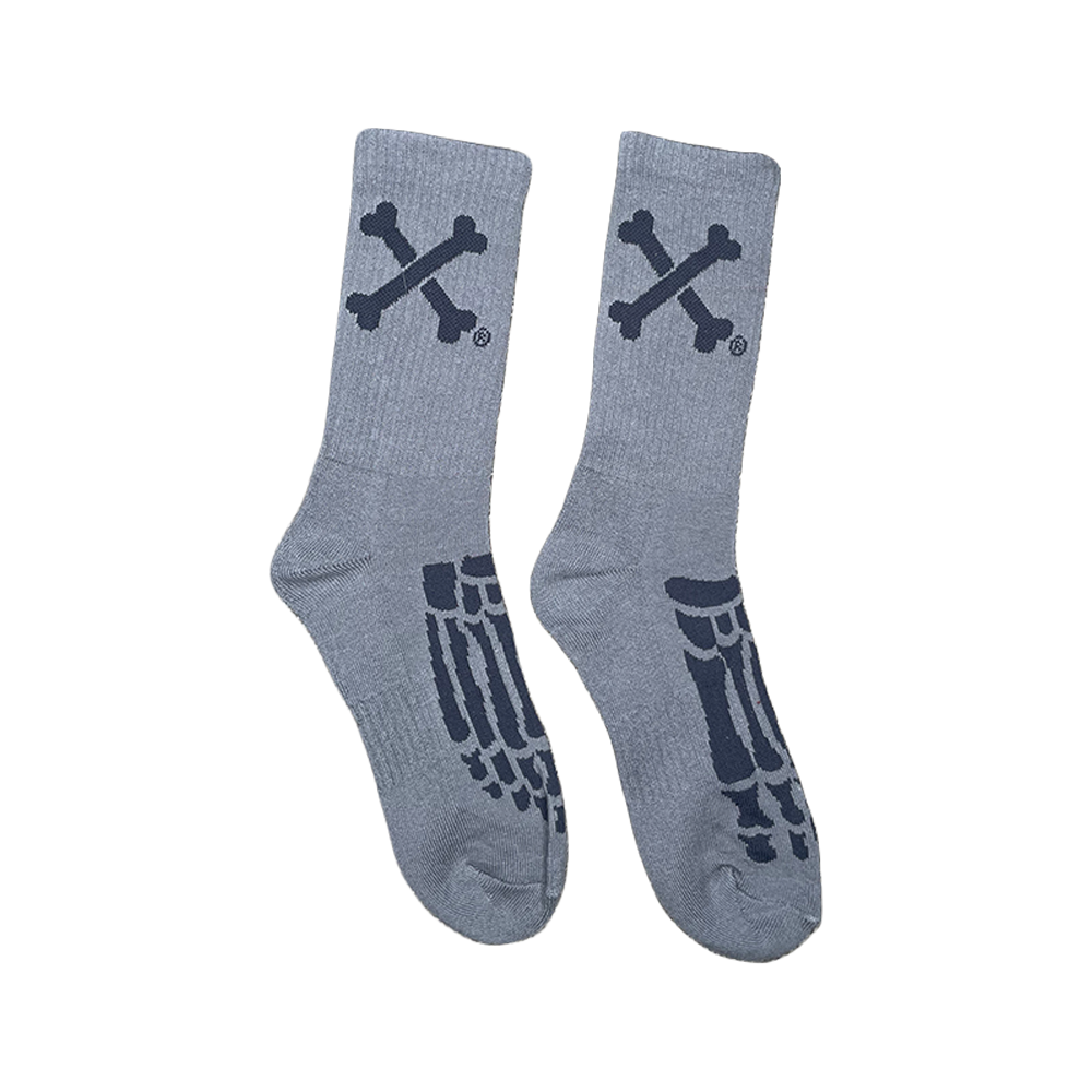CROSS BONE X-RAY SOCKS (GREY)