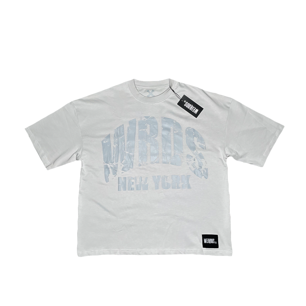 DISTRESSED LOGO CROSSBONE TEE (GREY)